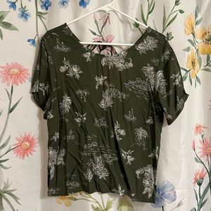 Printed Green Top